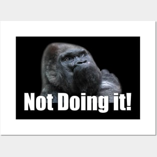 Not doing it! Disobedient and insubordinate ape Posters and Art